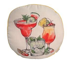 Tommy Bahama Indoor/Outdoor "Cocktails" Round Pillow